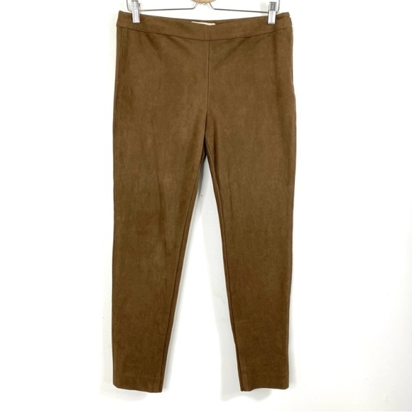 TALBOTS Faux Suede Academia Leggings in Camel tan Brown Size 8 Petite - Picture 2 of 10